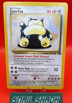 Snorlax 27/64 Jungle Regular Rare EN Unlimited 90 HP 1999 Ken Sugimori non holo - Image 1
