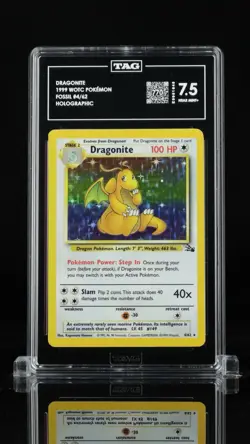 Pokemon Dragonite WOTC 1999 Holo 4/62 TAG 7.5 - Image 1