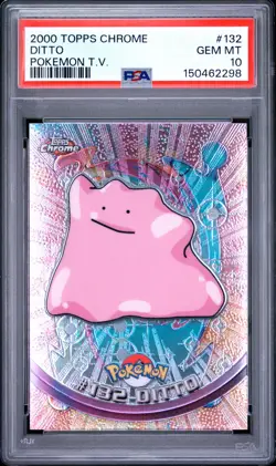 2000 Topps Chrome Pokemon T.V. #132 Ditto Pokemon T.V. PSA 10 - Image 1