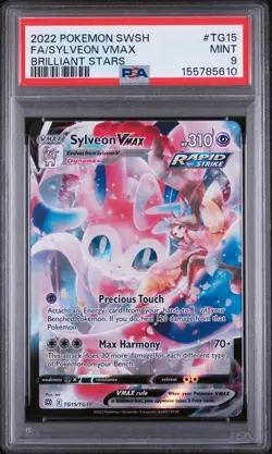 2022 Pokemon Sword & Shield Brilliant Stars #TG15 Fa/Sylveon Vmax PSA 9 - Image 1