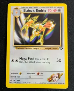 Blaine's Dodrio 32/132 Uncommon Gym Challenge Pokemon Unlimited MP - Image 1