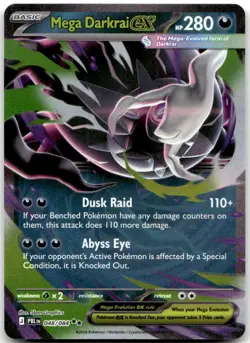 MEGA DARKRAI EX 048/084 -- NEAR MINT -- DOUBLE RARE PITCH BLACK POKEMON HOLO -- - Image 1