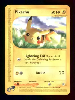 Pikachu 124/165 C Expedition Base Set Pokemon HP Nishida - Image 2