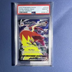 2022 POKEMON SWORD & SHIELD SILVER TEMPEST #TG15 FULL ART/BLAZIKEN VMAX PSA 10 - Image 1