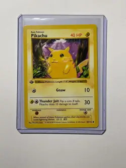 1999 Pokemon Pikachu 58/102 1st Edition Shadowless Yellow Cheeks WOTC LP - Image 1