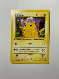 1999 Pokemon Pikachu 58/102 1st Edition Shadowless Yellow Cheeks WOTC LP - Image 2
