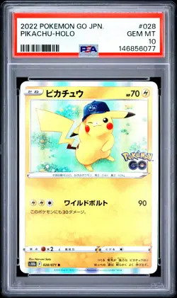 2022 POKEMON GO JAPANESE #028 PIKACHU-HOLO PSA 10 - Image 1