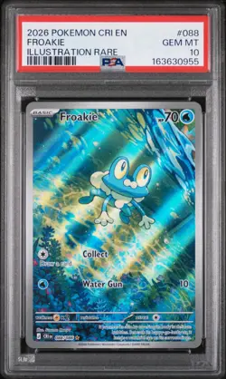 2026 POKEMON CRI EN-CHAOS RISING ILLUSTRATION RARE #088 FROAKIE PSA 10 - Image 1