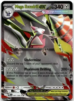 MEGA EXCADRILL EX 065/084 -- NM/M -- DOUBLE RARE PITCH BLACK POKEMON HOLO -- - Image 1