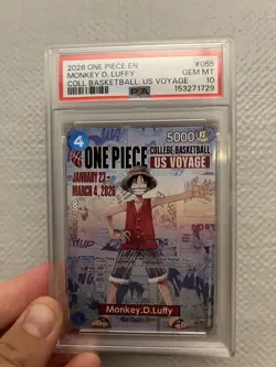 PSA 10 GEM MINT: Monkey D. Luffy College Basketball: US Voyage Promo (P-055) - Image 4
