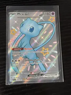 Mew EX 216/091 Scarlet Violet Paldean Fates Shiny Pokemon Tcg - Image 1
