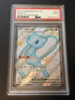 2024 Mew EX 216/091 Shiny Ultra Rare Paldean Fates PSA 9 Pokemon TCG - Image 1