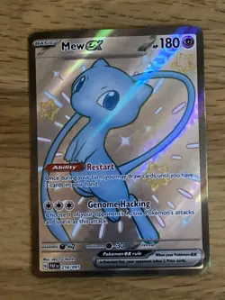 Pokemon Mew EX TCG Full Art Holo Shiny Rare Card 216/091 Sv: Paldean Fates - Image 1