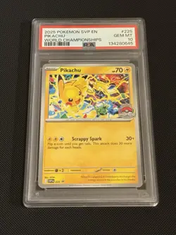 PSA 10 Pikachu #225 SVP EN-SV BLACK STAR PROMO World Championships 2025 - Image 1