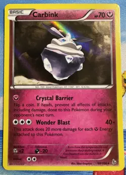 Carbink Holo Rare XY - Flashfire 68/106 Pokemon Card LP - Image 1