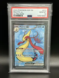 2024 Pokemon Surging Sparks MILOTIC EX #217 Ultra Rare PSA 10 Card GEM MINT - Image 1