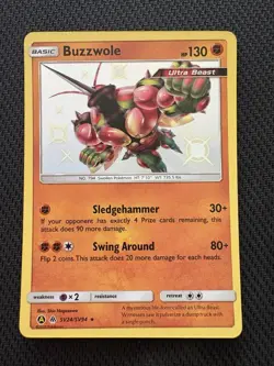 Buzzwole - SV24/SV94 - Pokemon Hidden Fates Sun & Moon Shiny Rare Card NM - Image 1