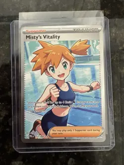 Misty's Vitality 111/084 PITCH BLACK Trainer Full Art Holo English Pokemon Card - Image 1