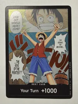 One Piece DON!! Card (Manga) (Alt Art) Romance Dawn OP01 Luffy King of Pirates - Image 1