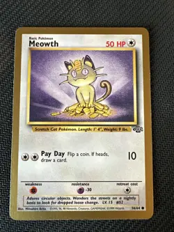 Pokemon Meowth Gold Border Fruit Roll-Up Promo #56 from Jungle Vintage WoTC - Image 1