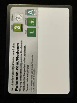 Misprint Error Blank Code Card - Pokemon TCG 2023 - No Code Printed LP - Image 1