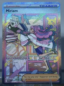 Nintendo Pokemon TCG Miriam Full Art Holo 2-Card Lot SV1V 238/198 251/198 - Image 1