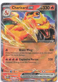 SV2a: Pokemon Card 151 #006/165 Charizard ex LP - Image 1