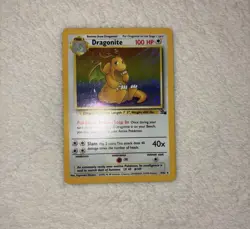 Pokemon TCG Dragonite 4/62 Fossil Holo Card Unlimited Edition Vintage - Image 1