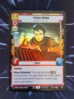 Star Wars Unlimited: Karis Nemik - Freedom is a Pure Idea Foil SEC 658 - Image 1