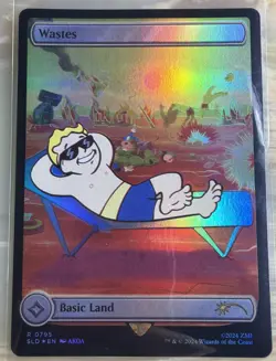Wastes - Fallout: Secret Lair Drop 795 Full Art Rainbow Foil MTG NM or Better - Image 1