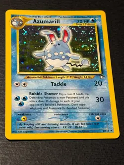 Azumarill 2/111 Rare Neo Genesis Pokemon Unlimited Holo LP - Image 1
