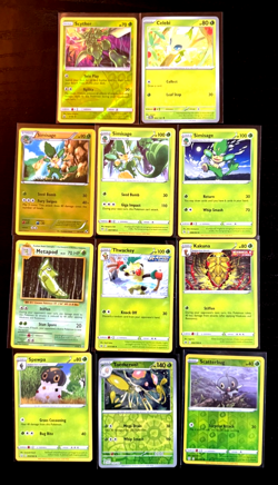 Pokemon Grass Card Lot Scyther Celebi Simisage Reverse Holo Toedscruel x11 - Image 1
