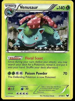Venusaur 3/108 Holo Rare Dark Explorers Pokemon Damaged - Image 1