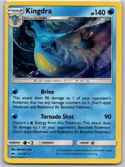 Kingdra 31/147 Holo Rare Burning Shadows Pokemon Near Mint - Image 1