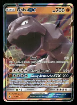 Onix GX 36/68 Holo Hidden Fates NM/M Pokemon - Image 1