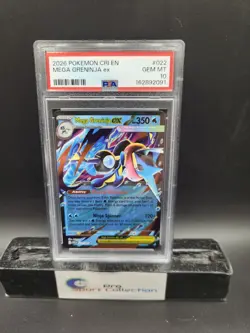 2026 POKEMON CRI EN-CHAOS RISING 022 MEGA GRENINJA EX PSA 10 - Image 1