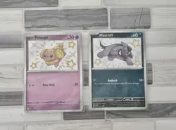 Fidough 069 Maschiff 071 Paldean Fates Pokemon Shiny S&V NM Promo - Image 1