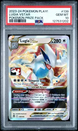 2023-2024 POKEMON PLAY! POKEMON PRIZE PACK #139 LUGIA VSTAR PSA 10 - Image 1