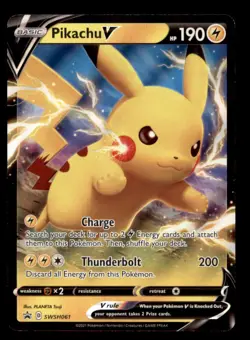 Pikachu V SWSH061 Holo Promo Sword & Shield Promo Pokemon NM - Image 1