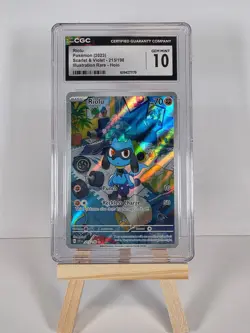 2023 Pokemon SVI EN Illustration Rare #215 Riolu CGC 10 GEM MINT - Image 1