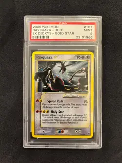 Pokemon Rayquaza Gold Star Ex Deoxys 107/107 PSA 9 - Image 1