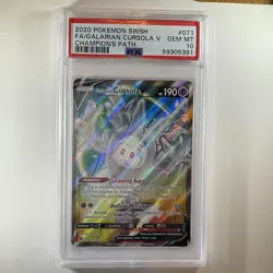 Pokemon TCG Galarian Cursola V Champions Path 071/073 Holo Full Art (CHP) PSA 10 - Image 1