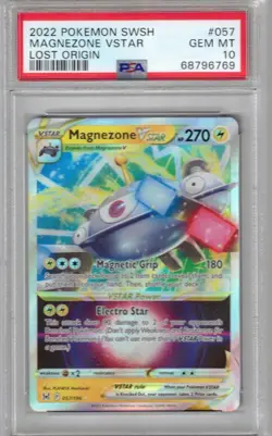2022 POKEMON SWSH # 057/196 MAGNEZONE VSTAR LOST ORIGIN PSA 10 - Image 1