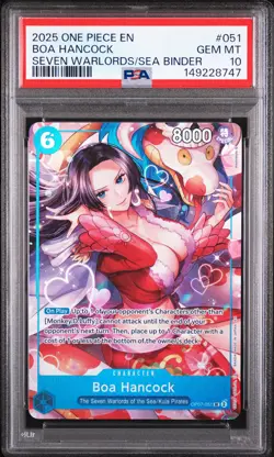 2025 ONE PIECE SEVEN WARLORDS OF THE SEA BINDER SET #051 BOA HANCOCK PSA 10 - Image 1