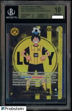 2025 ONE PIECE PROMOS BVB X ONE PIECE MATCH DAY 2025 #003 MONKEY D. LUFFY BGS 10 - Image 1