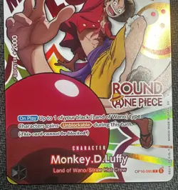 Round 1 Monkey Luffy Promo One Piece Card English! In hand! Read Description! - Image 3