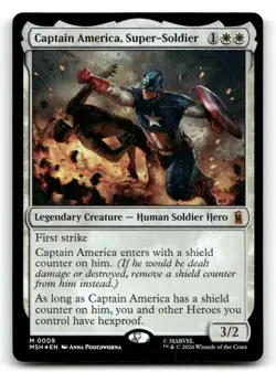 Captain America, Super-Soldier 9 Marvel Super Heroes Foil NM/M MTG - Image 1