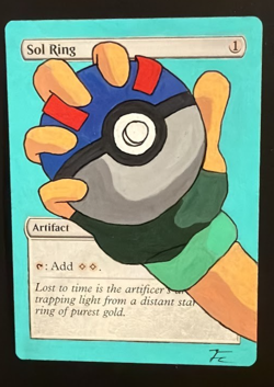 MtG Alter - Sol Ring - Great Ball (Pokemon) - Handpainted Acrylic - Image 1