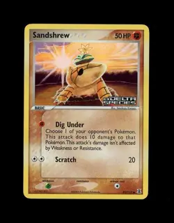 2005 Pokemon EX DELTA SPECIES STAMP SANDSHREW REVERSE HOLO 82/113! MP SEE - Image 1