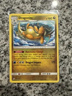 Pokemon TCG Dragonite 151/236 Holo Rare Unified Minds Near Mint - Image 1